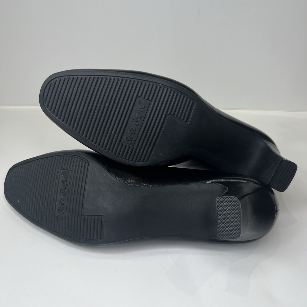 Soft Style Hush Puppies Black Pumps Womens 8.5W Wide Comfort Career Dress Heels - Picture 13 of 16